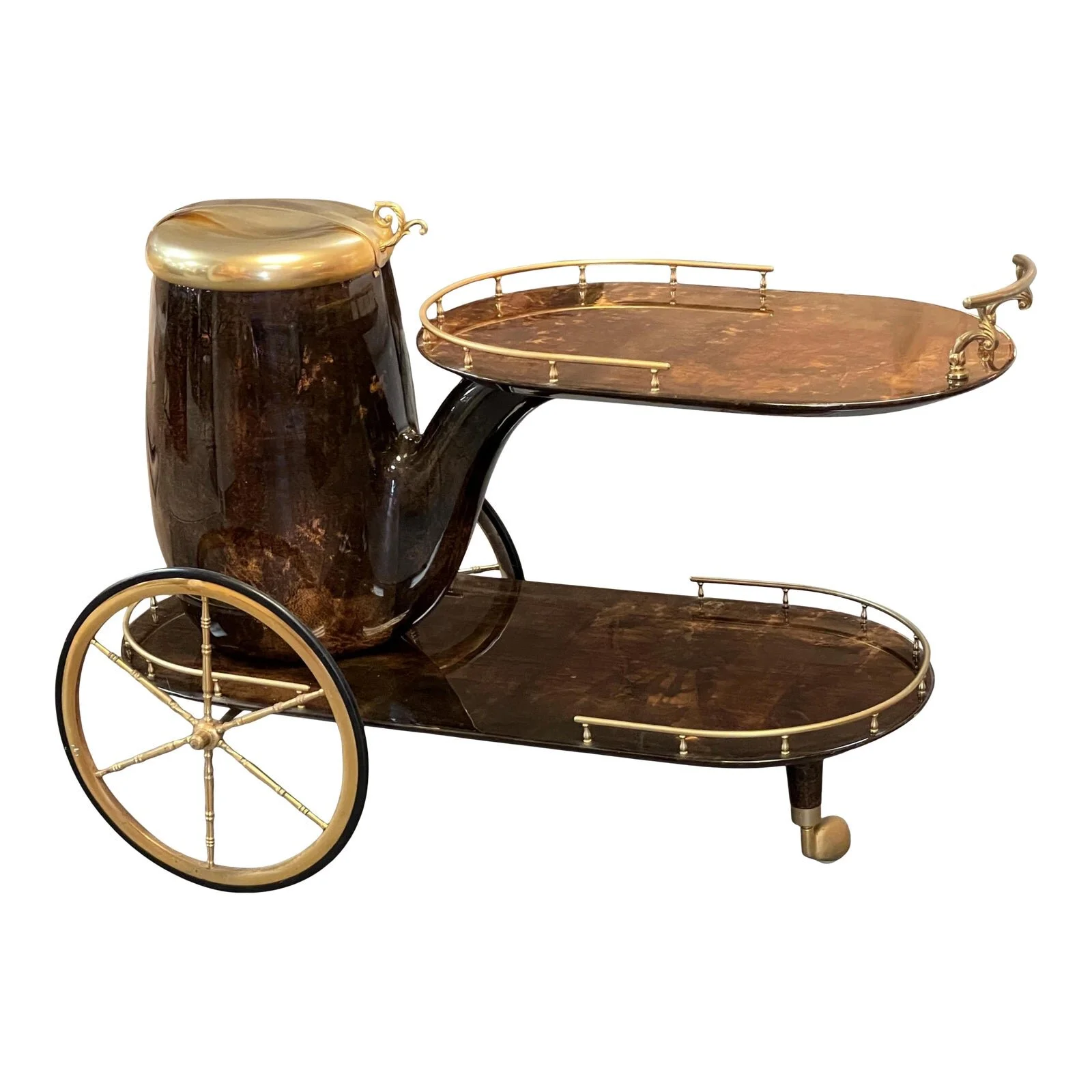 Encore Furniture Gallery-Aldo Tura Italian Lacquered Goatskin and